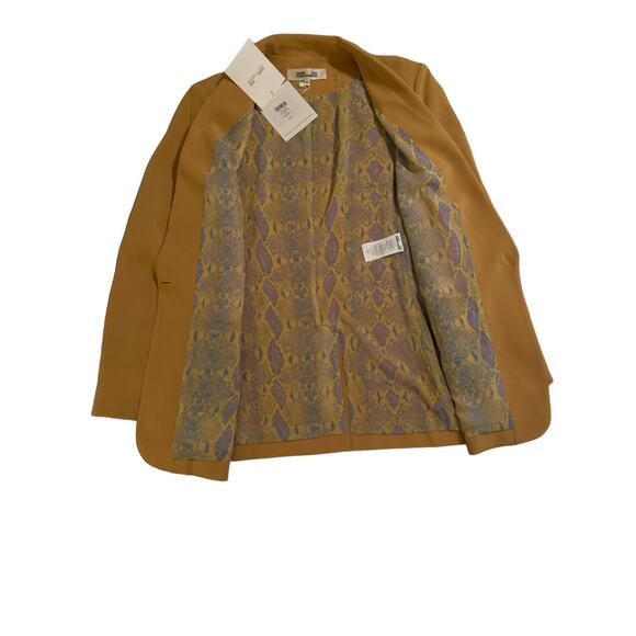 Diane von Furstenberg Cathy Crepe Blazer Size 12 Yellow NWT - Picture 7 of 10